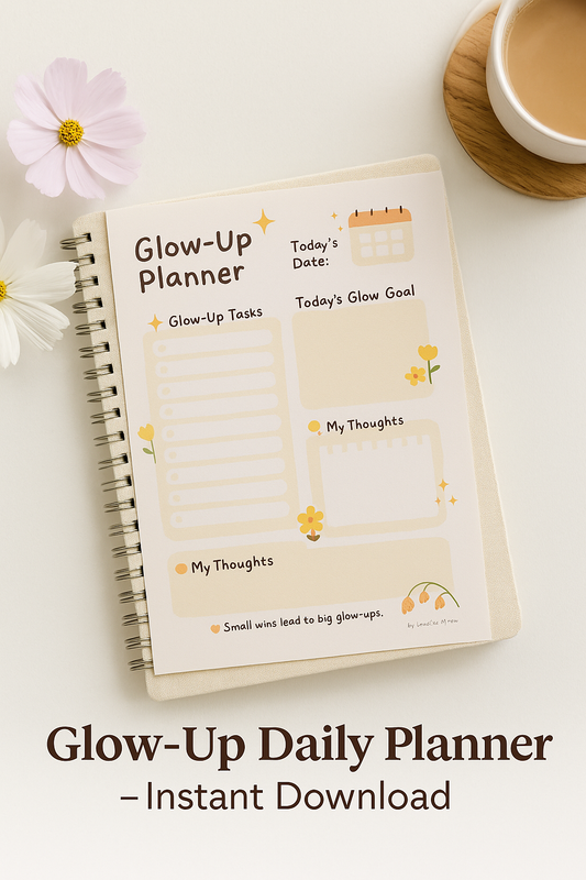 Glow-Up Daily Planner – Aesthetic Printable PDF